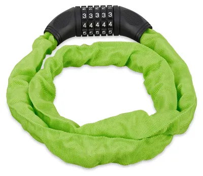 Obrázok produktu pre 3 x číselný zámok na bicykel, bezpečný reťazový zámok s 5-miestnym číselným kódom, 120 cm, oceľový zámok na bicykel, zelený