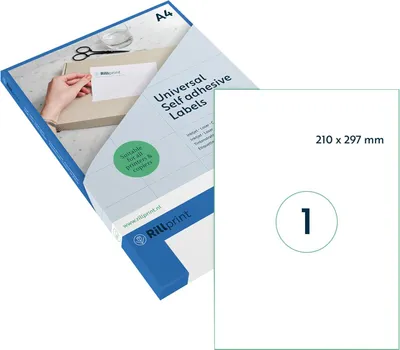 Produktbild von rillprint Universal-Etiketten 210 x 297 mm transparent 25 Etiketten