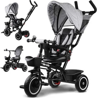 Produktbild von Tiny Bike 3in1 Dreirad mit Verdeck SP0650 Grau