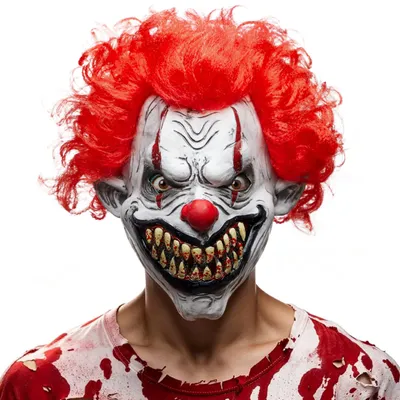 Latex-Clownmasker, gruselig, für Erwachsene, Halloween-Kostümzubehör