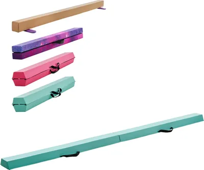 Produktbild von SucceBuy Klappbarer Schwebebalken für Kinder, 2,35 m lang, belastbar bis 90,7 kg, rutschfeste Unterseite, Balancierbalken mit Tragetasche, ideal für Gymnastik und Training, Mintgrün