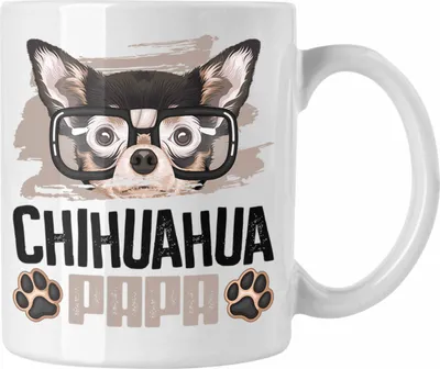 Produktbild von Trendation - Chihuahua Papa Besitzer Tasse Geschenk Lustiger Spruch Geschenkidee Chihuahua Liebhaber (Weiß)