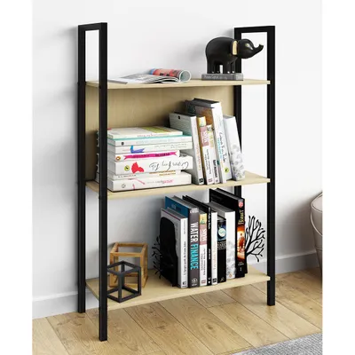 Produktbild von VCM Holz Metall Aufbewahrung Stand Regal Bücherregal Deko Bücher Standregal Flakos 3