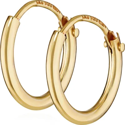 Produktbild von Paar 750 Gelb Gold 18k Gestempelt Creole Ohrringe Ohrhänger Ohrstecker 11mm 1755