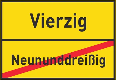 Produktbild von Vierzig Neununddreißig Schild Ortsschild A4 Rückseite selbstklebend