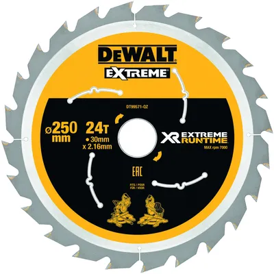 Produktbild von DEWALT Kreissägeblatt 250 x 30 mm 24 Zähne mm mm mm mm mm mm