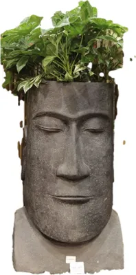 Produktbild von Schöner Osterinsel Pflanzkopf aus Steinguss perfekt für den Garten die Terrasse oder den Teich ist Frostfest Witterungsbeständig und Neu 100cm H, APL-ABSTHEAD02-100af