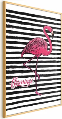 Produktbild von Posterpapier Poster - Black Stripes and Flamingo 40x60 cm Tiere g-C-0120-ao-a