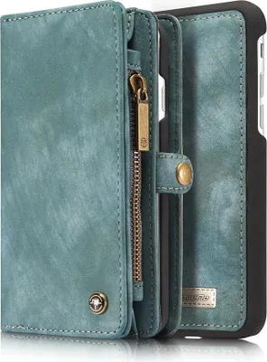 Produktbild von iPhone SE (2022 / 2020), iPhone 8 / 7 Hülle - CaseMe 008 2-in-1 Klapphülle & Back Cover mit Brieftasche - Blau