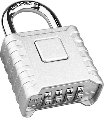 Immagine prodotto di Lucchetto di sicurezza a combinazione a due cifre, lucchetto da 52 mm con arco da 8 mm, in acciaio inossidabile 304, impermeabile e antieffrazione, per giardino, cancello, garage e portone - Argento