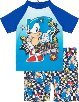 Image de Sonic The Hedgehog - Maillot de bain deux pièces pour garçon NS7111 (116) (Bleu/Noir)