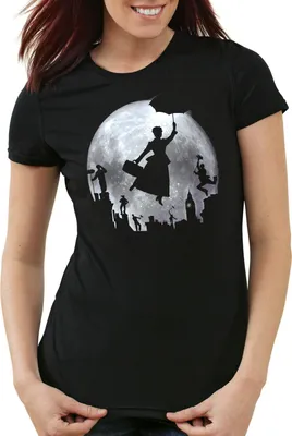 Produktbild von style3 Vollmond über London Damen T-Shirt mary poppins, Größe:XL
