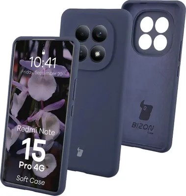 Produktbild von Silikon Handyhülle für Xiaomi Redmi Note 15 Pro 4G, Bizon Soft Case, Dunkelblau