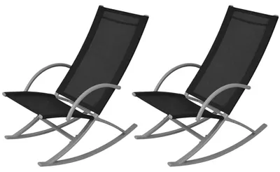 Productafbeelding van Set van 2 Tuinschommelstoelen van Staal en Textileen
