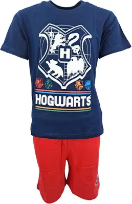 Produktbild von Harry Potter Hogwarts Kinder Jugend Schlafanzug Pyjama – Blau / 134/140
