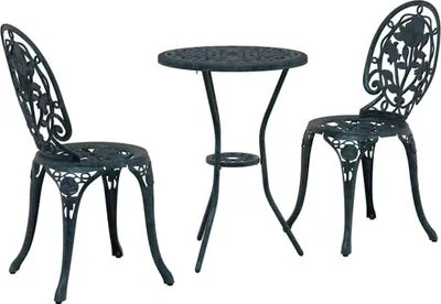 Image de Ensemble bistro de jardin 3 pcs Vert Aluminium