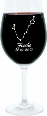 Immagine prodotto di Leonardo Weinglas 400 ml, Motivglas, Sternbild Fische, Geschenk, Stimmungsglas mit Gravur, Moodglas, 22 cm