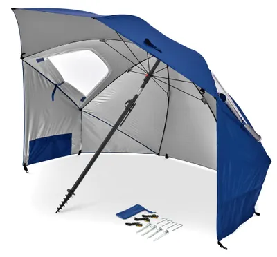 Immagine prodotto di Ombrellone pieghevole, 243 cm, protezione UV UPF 50+, colore blu