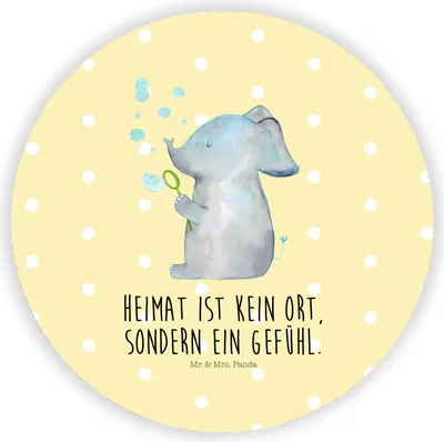 Produktbild von Mr. & Mrs. Panda magnet Elefant Seifenblasen - Gelb Pastell - Geschenk, für kühlschrank, Lustige Sprüche, whiteboardmagnet, Heimat, pinwand, Elefanten, Liebe, pinnwand