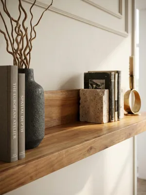 Produktbild von Wandregal MUMBAI Massiv-Holz Akazie Holzregal 110 cm Landhaus-Stil Hänge-Regal Echt-Holz Wand-Board Natur-Produkt
