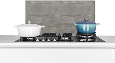 Produktbild von KitchenYeah®  Spritzschutz Küche - Küchenrückwand - Wandschutz für Herd und Spüle - Muster - Beton - Grau 70x30 - Alu-Dibond (Alternative zum Spritzschutz aus Glas) - Hitzebeständig - Herdspritzschutz