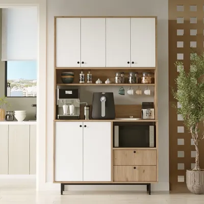 Produktbild von Skye Decor, RE7-SW, Mehrzweckschrank, Eiche, 100 % MELAMINBESCHICHTETE SPANPLATTEN, 120 x 35,5 x 205 cm