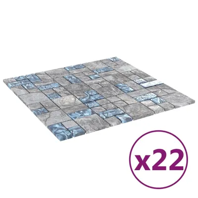 Produktbild von vidaXL Mosaikfliesen 22 Stk. Grau Blau 30x30 cm Glas