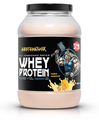 Obrázek produktu pro Proteinathor WPC80 Syrovátkový Protein CFM | 80 % Bílkovin + Digezyme | Mango a maracuja | 2300 g