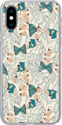 Produktbild von MuchoWow® Handyhülle Schutzhülle Hülle für Telefoonhoesje iPhone X Mädchen - Schmetterling - Blumen - Muster - Mädchen - Kinder - Kind Silikon Softcase Handy Hülle - Handyhülle