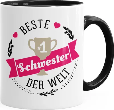 Produktbild von Kaffee-Tasse beste Schwester der Welt Geschenk für Schwester MoonWorks® schwarz unisize