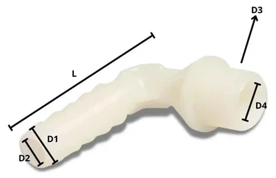 Zdjęcie produktu dla Złącze węża plastikowe kolanko przelotowe x AG 3/8" x 12 mm