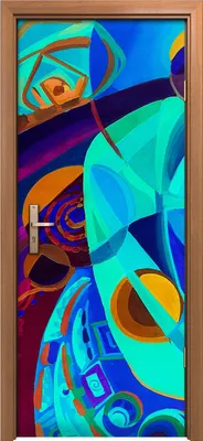 Produktbild von Türposter 80x200 cm Türaufkleber Türtapete Türfolie Klebefolie Abstrakte Textur Regenbogenpalette