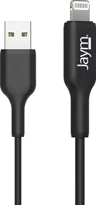 Produktbild von Jaym, USB auf Lightning MFI 2,4A 1M Lade- und Datensynchronisationskabel, Schwarz