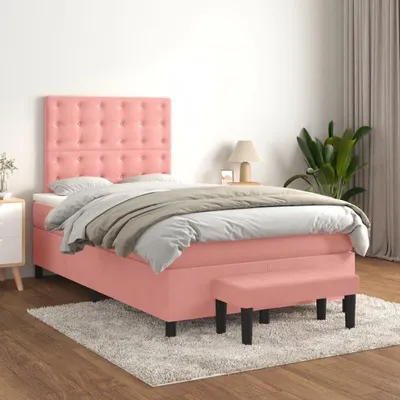 Obrázok produktu pre vidaXL Boxspring posteľ s matracom Pink 120x200 cm Velvet