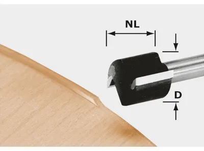 Immagine prodotto di Festool HW D 19/16 S8 OFK 700 fresa a filo 19 x 16 x 46 x 8 mm ( 491666 ) per fresa OF 1010, OF 1010 R, fresa per bordi OFK 700, MFK 700