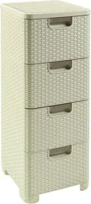 Obrázek produktu pro Zásuvka 4x 14l RATTAN Style - krémová