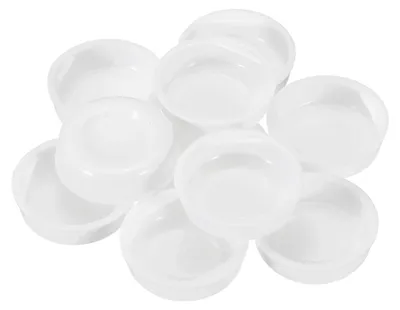 100 Versandrohr-Endkappen, PE, weiß, 33,5 mm ID
