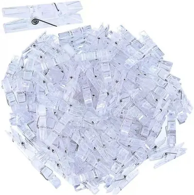 Imagen del producto de Mini pinzas transparentes, 100 unidades, de 3 x 2,5 cm, para fotos y decoración