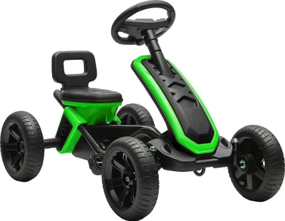 Image de Kart pour enfants - Véhicule à pédales - 4 roues - Plastique - Sans électronique - 85,5×49×57 cm - âge 3-6 ans - Vert