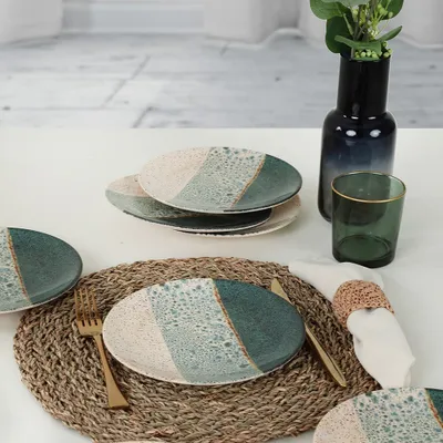 Produktbild von Hermia Concept, ST040206F030A02J900MASD400, Dessertteller-Set (6-teilig), Mehrfarbig, 100 % KERAMIK, 20 x 20 cm