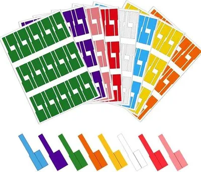 Zdjęcie produktu dla Etykiety na kable, samoprzylepne, wodoodporne, 8 kolorów, oznaczanie kabli