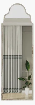 Image de Miroir en bois « Sahmaran » - 50 x 160 cm - Beige