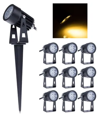 10er-Set LED-Spots 3W IP65 Außenbeleuchtung mit Erdspieß