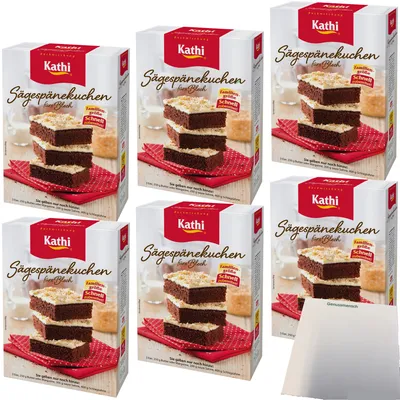 Produktbild von Kathi Backmischung Sägespänekuchen fürs Blech 6er Pack (6x680g Packung) + usy Block