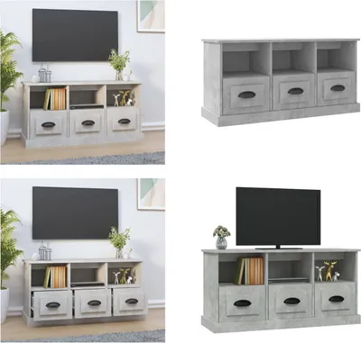 Produktbild von vidaXL TV Schrank Betongrau 100x35x50 cm Holzwerkstoff - TV-Schrank - TV-Schränke - TV-Möbel - TV-Ständer