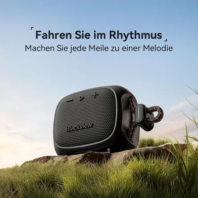 Produktbild von Blackview Aurabass 1, tragbarer Bluetooth Lautsprecher, wasserdicht IPX7, 52mm Tieftöner, 10 Stunden Akku, TWS Stereo, Bluetooth 5.3, für Fahrrad