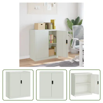 Immagine prodotto di The Living Store Armadio per archiviazione grigio chiaro 79x40x90 cm in acciaio
