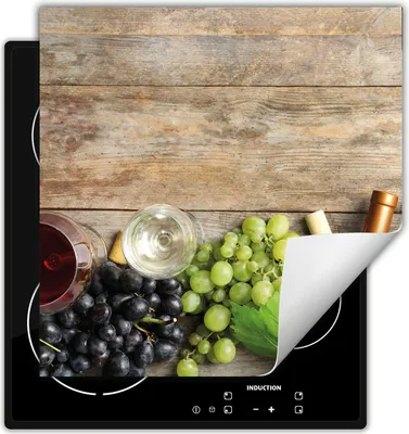 Image de DarHaus Plaque de cuisson 60x52 cm Tapis antidérapant Enroulable, Bois - Vin
