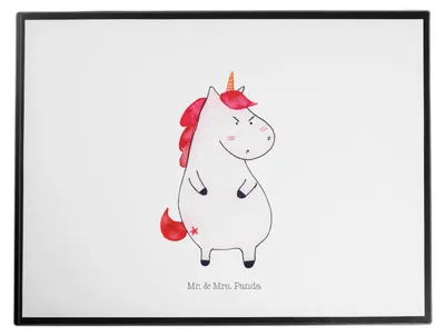 Produktbild von Mr. & Mrs. Panda schreibtischunterlage Einhorn Wut - Weiß - Geschenk, Spaß, Unterlage Schreibtisch, Unicorn, schreibtischunterlagen, bastelunterlagen, Lustig, tischschutz