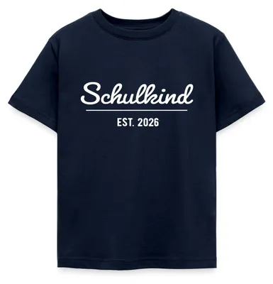 Produktbild von Spreadshirt Schulkind Est. 2026 Einschulung Geschenk Kinder T-Shirt, 122/128 (7-8 Jahre), Navy